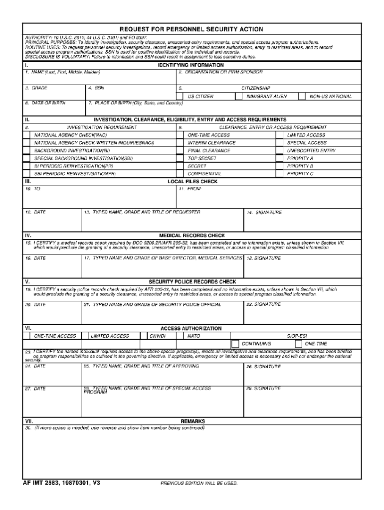  Af Form 2583 1987-2024