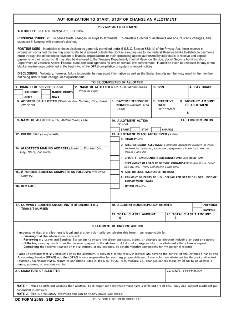 Dd Form 2558