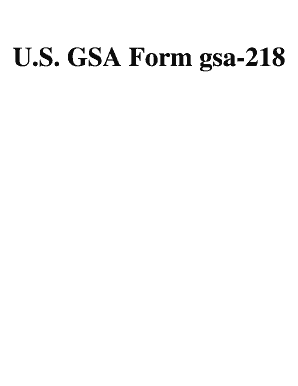 U S GSA Form Gsa 218