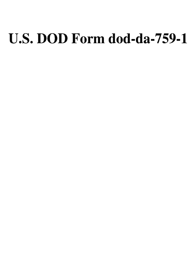  U S DOD Form Dod Da 759 1 Usa Federal Forms Com 2016