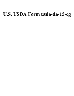 U S USDA Form Usda Da 15 Cg