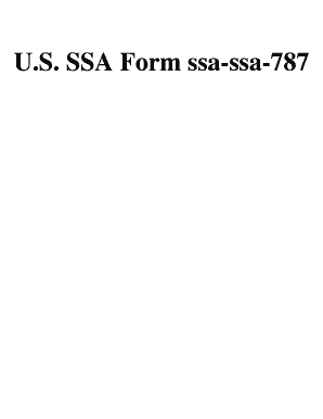 Ssa 787 Form