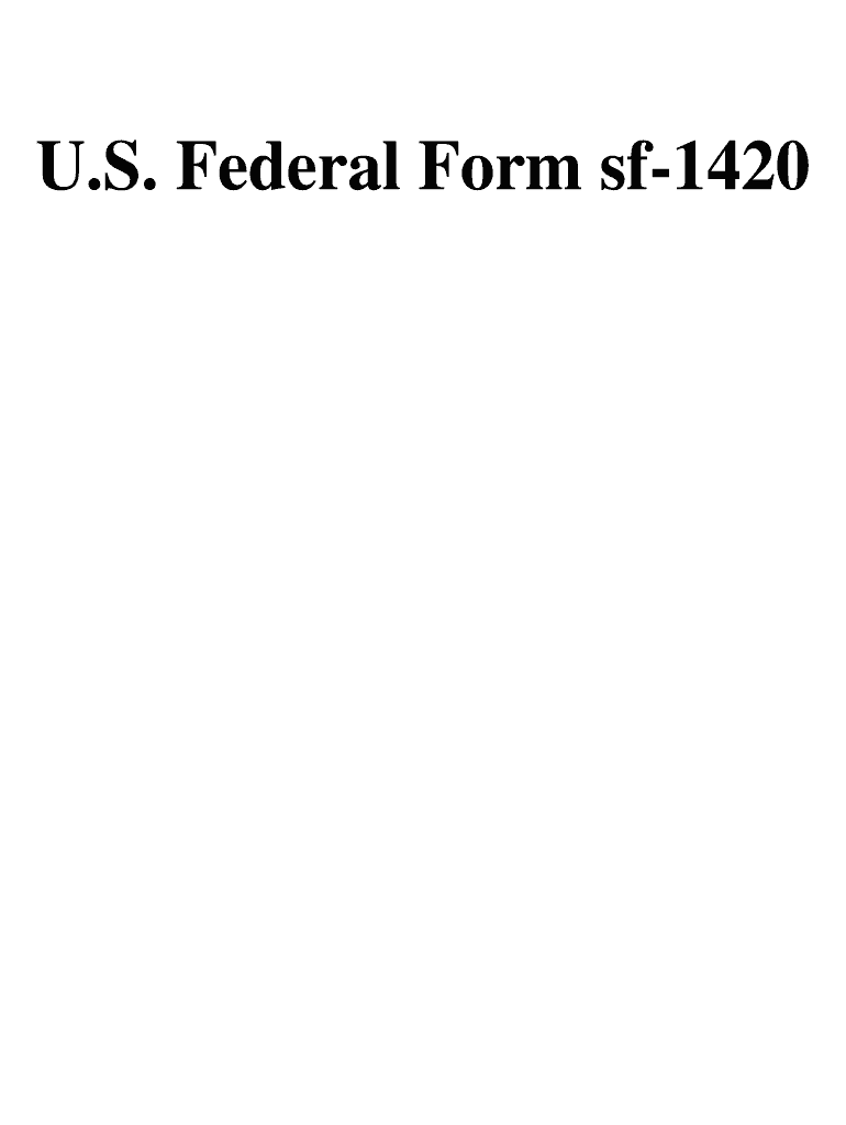 Get and Sign Sf 1420 1983-2022 Form