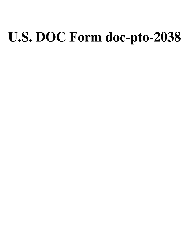  Fax Number Pto 2038  Form 2003