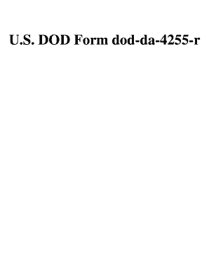 U S DOD Form Dod Da 4255 R Usa Federal Forms Com