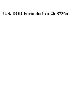 U S DOD Form Dod Va 26 8736a Download