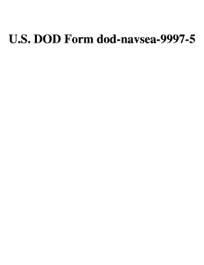 U S DOD Form Dod Navsea 9997 5 Download