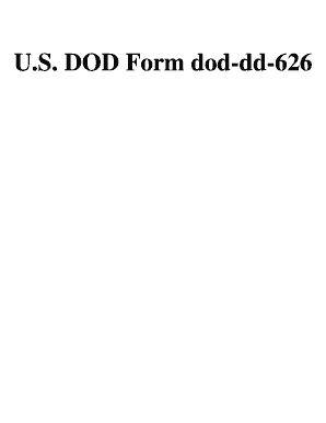 U S DOD Form Dod Dd 626