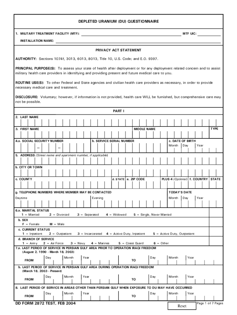 U S DOD Form Dod Dd 2872 T Download