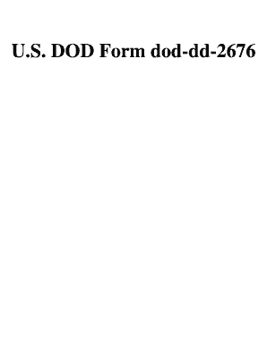 U S DOD Form Dod Dd 2676 Usa Federal Forms Com