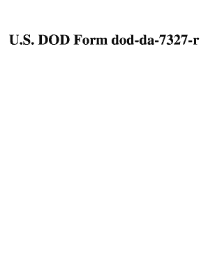 U S DOD Form Dod Da 7327 R Usa Federal Forms Com