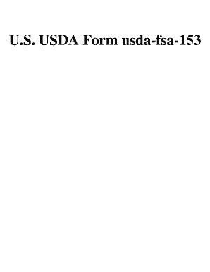 U S USDA Form Usda Fsa 153