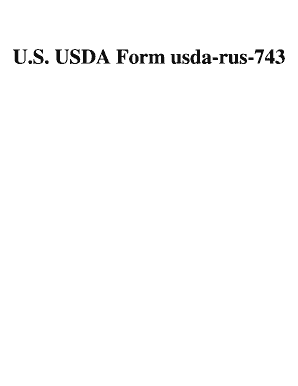 U S USDA Form Usda Rus 743