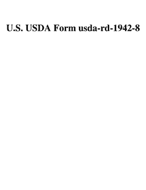U S USDA Form Usda Rd 1942 8