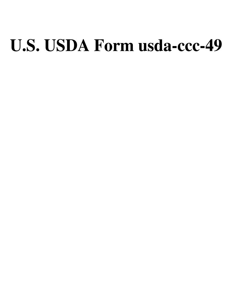  U S USDA Form Usda Ccc 49 2019-2024