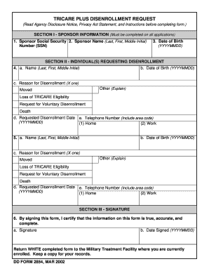 DOD Form Dod Dd 2854