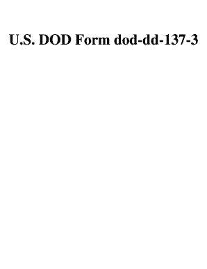 U S DOD Form Dod Dd 137 3 Usa