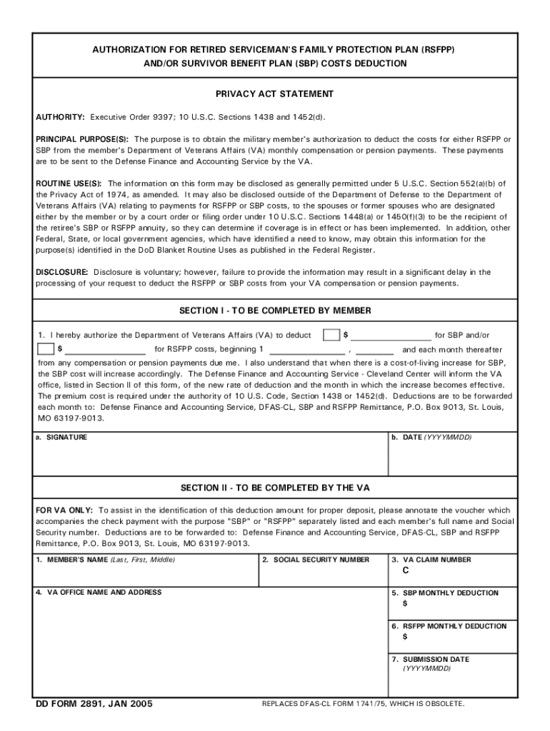  DD Form 2656 8, SBP Automatic Coverage Fact Sheet, 20110106 Draft 2005-2024