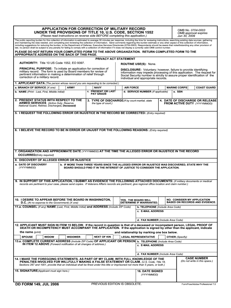  Dd 0149 Form 2019