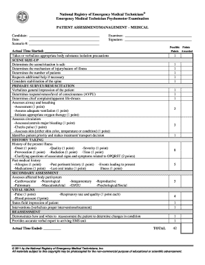 Nremt Scenario Template  Form