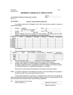 Property Insurance Application Form