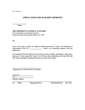 Gsis Maturity Claim Form