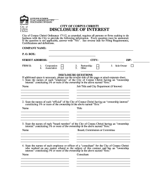 City of Corpus Christidisclosure of Interest Form