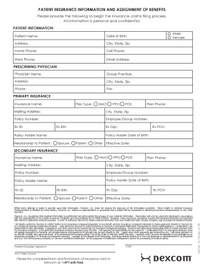 Patient Insurance Form Dexcom