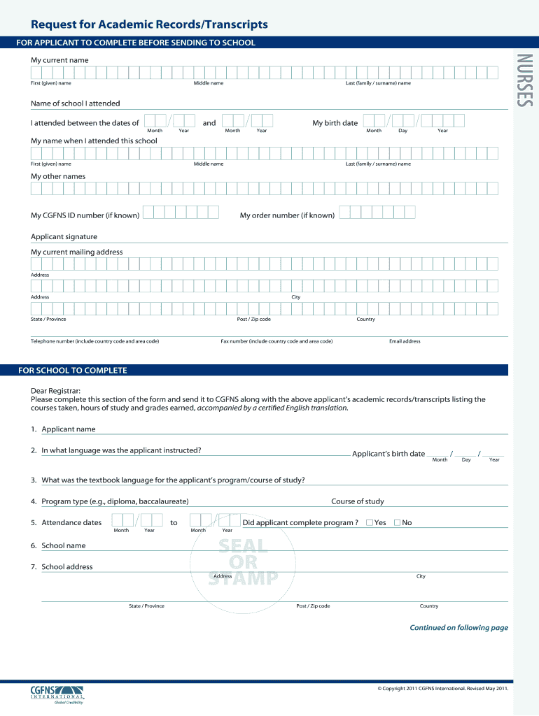 Cgfns Forms