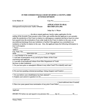 Printable Expungement Forms for Ohio