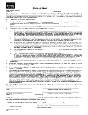 Seller Affidavit Form