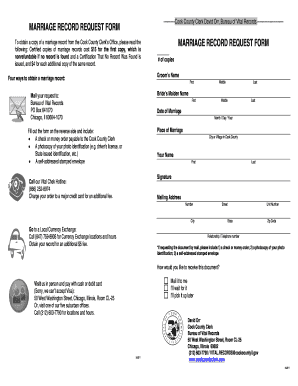 Marriage Certificate Request Form Cook County Find Laws