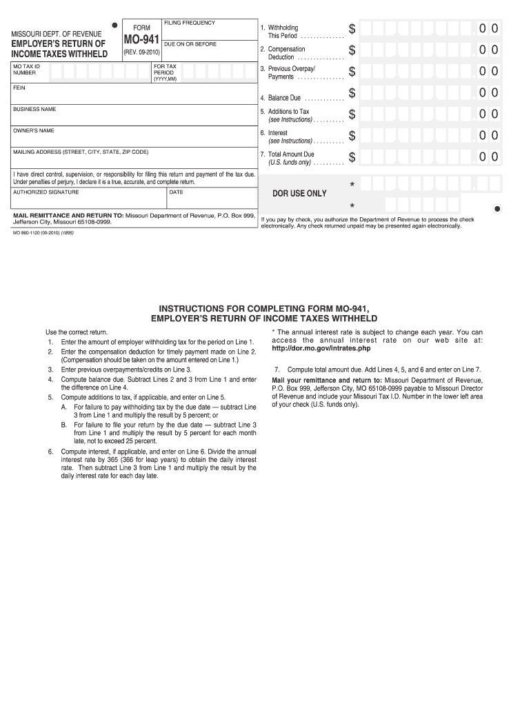 Mo 941  Form