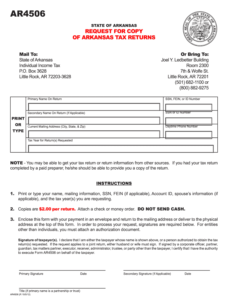 Of ARKANSAS TAX RETURNS  Form