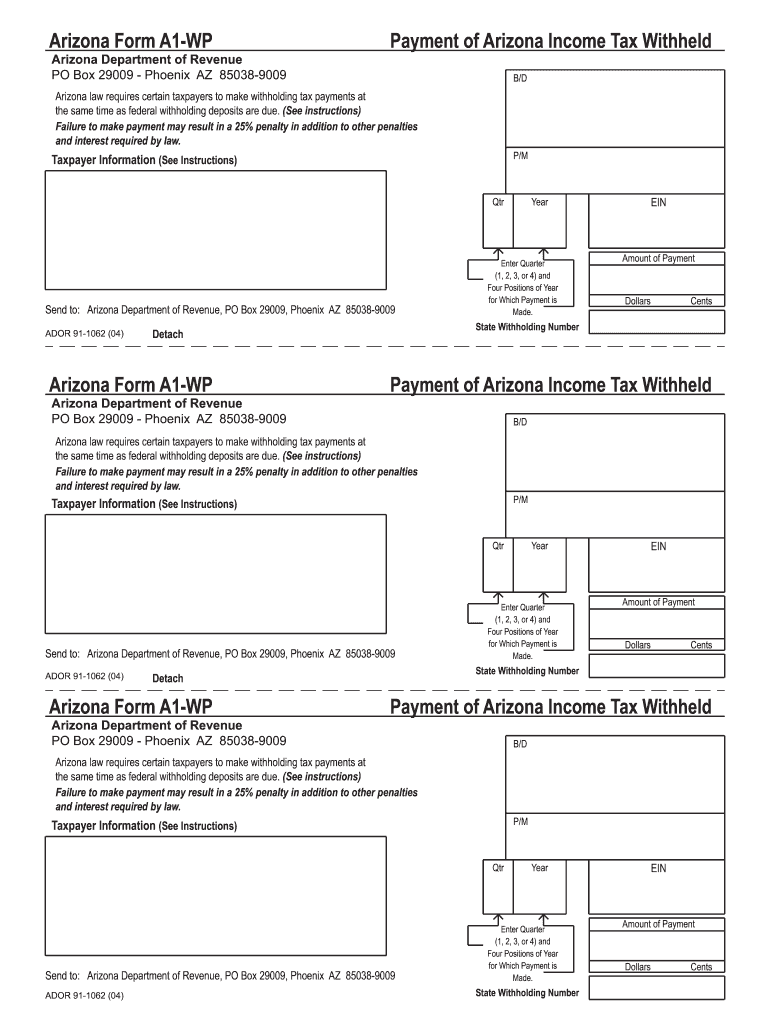  Arizona Form A1 Wp 2004