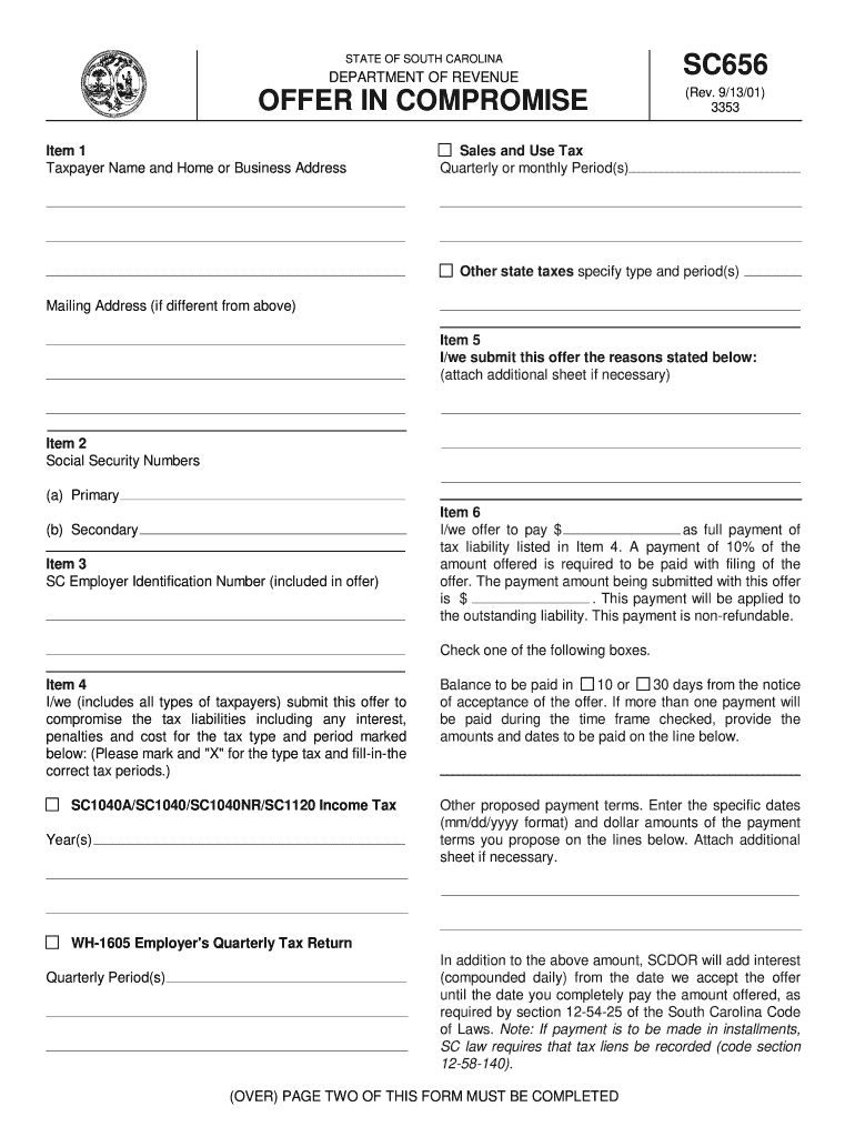  Sc Form 656 2001