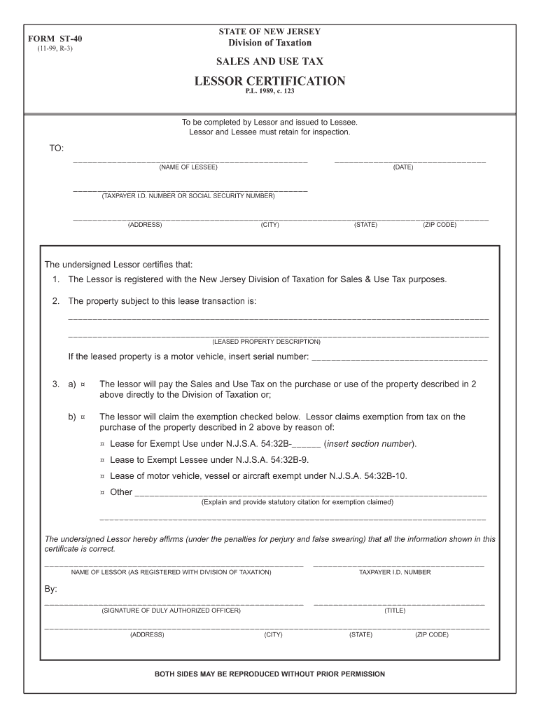 New Jersey St40 Tax Form