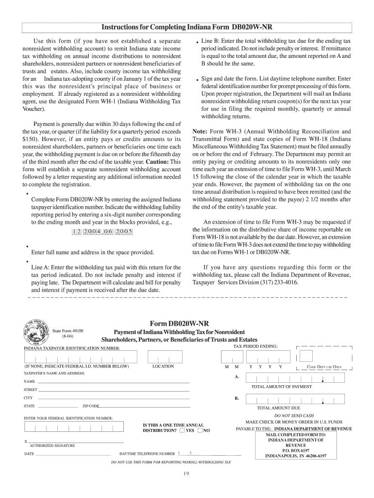  Db020w Nr Instructions  Form 2004