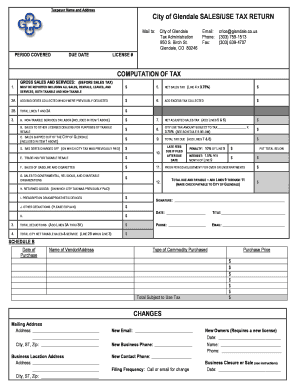 City of Glendale SALESUSE TAX RETURN FormSend