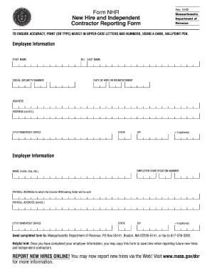 Form NHR FormSend