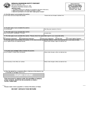 INDIANA BUSINESS ENTITY REPORT FormSend