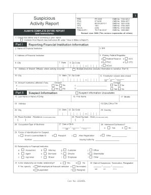 Employee Suspicious Activity Report  Form