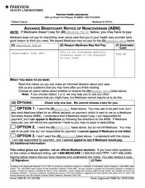 Example of Completed Abn Form