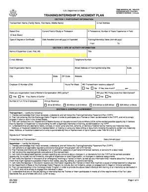 Internship Placement Plan Form