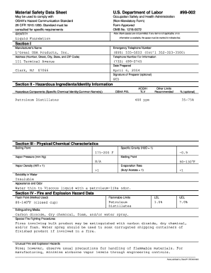 Maybelline Msds  Form