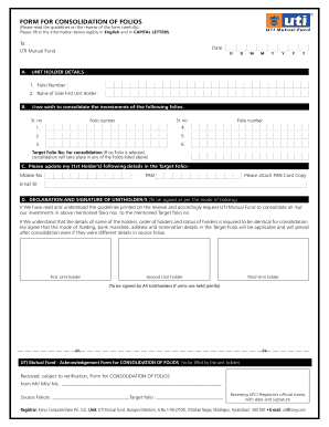 Uti Login with Folio Number  Form