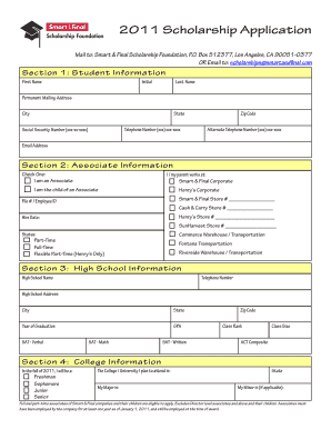 Smart and Final Application PDF  Form