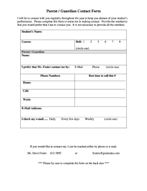 Sample Agreement between Teacher and Parents  Form