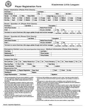 Kissimmee Little League  Form