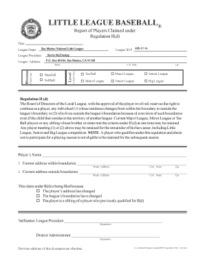 Little League Iid Waiver  Form